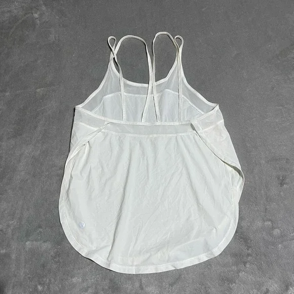 Lululemon Anew Singlet Tank Top Womens 4 White Activewear Sporty Workout - Picture 4 of 5